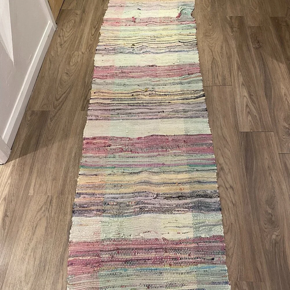 Long Rag Rug Multicolored - Picture 1 of 9